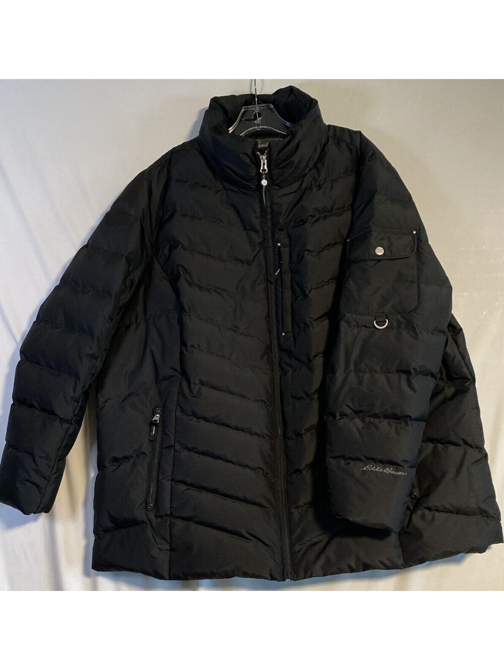 Women’s Eddie Bauer Down Puffer Jacket Fur Lining Black Size 3X Excellent Cond